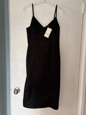 Guy Laroche Size 6 Black Midi Dress
